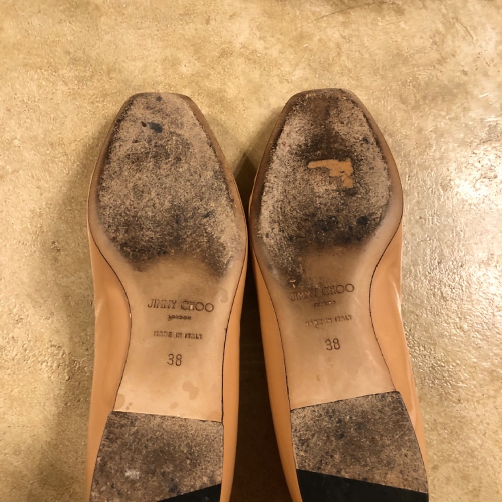 Jimmy Choo Flat Pumps In Neutral Color. Gently Worn. Gem